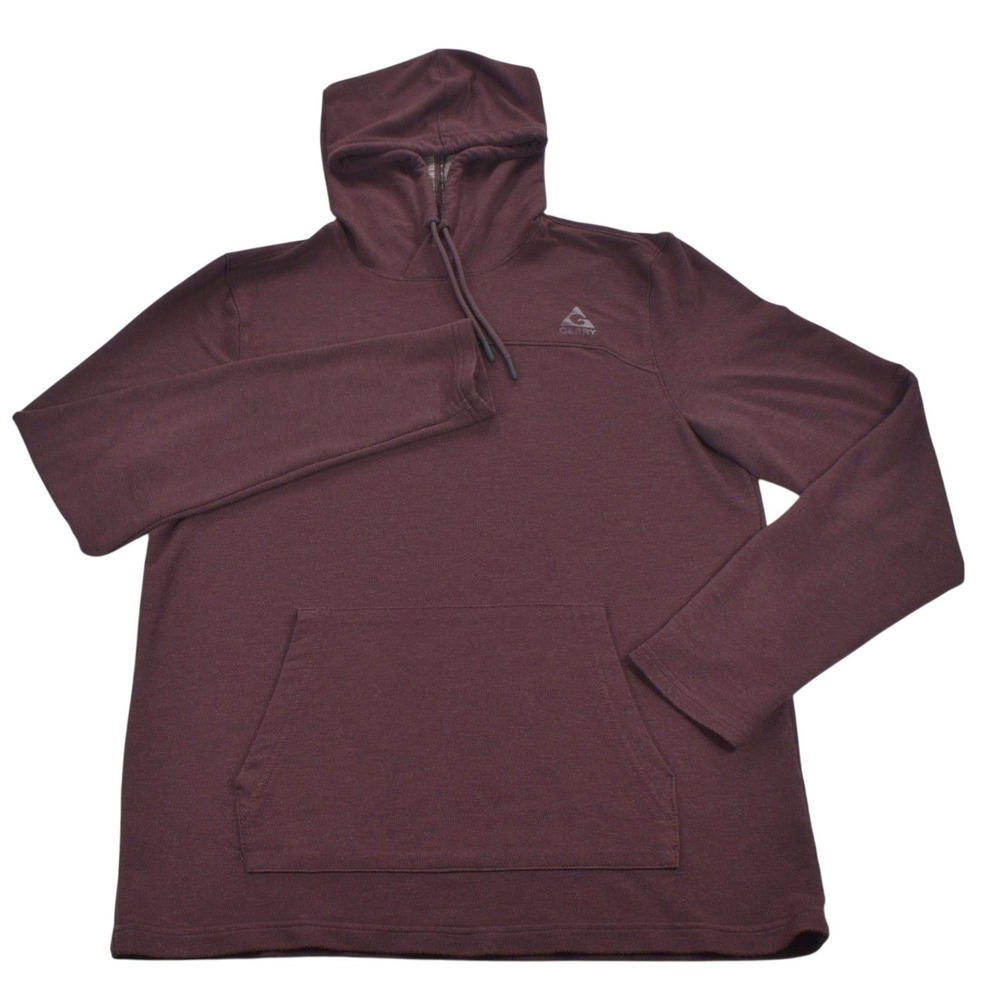 Gerry Mens Burgundy Heathered Pullover Hoodie Stretch Activewear 1528956 L